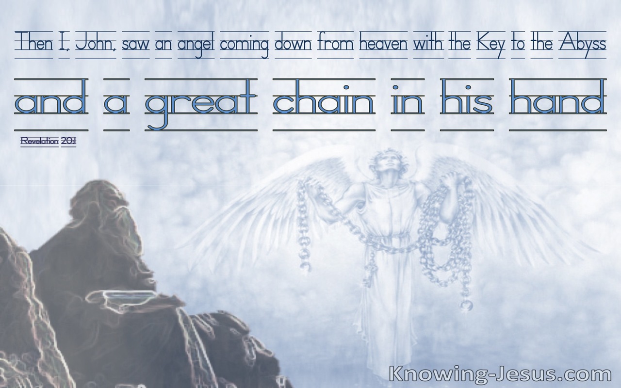 Revelation 20:1 The Angel With Key To Abyss (blue)